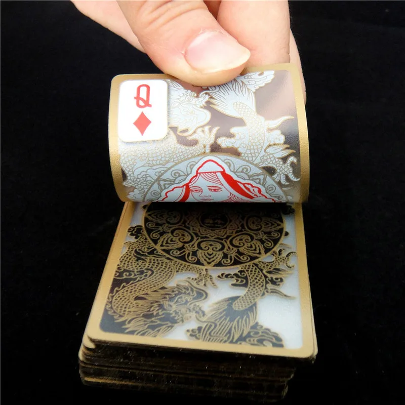 1pcs Waterproof Plastic Poker Cards Gold Gilded Crystal in Playing 