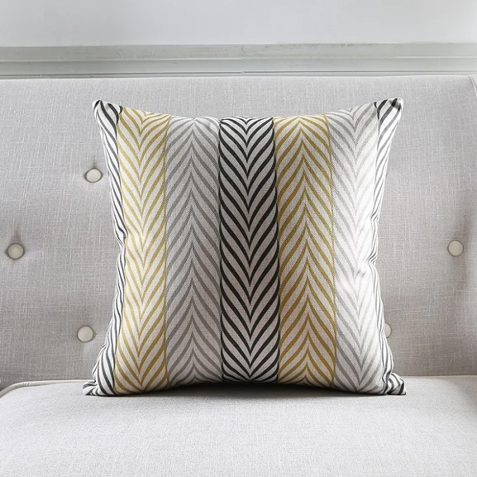 Наволочки для подушек в скандинавском стиле, декоративные геометрические наволочки для подушек, наволочки для подушек в стиле зебры, желтый и серый цвета - Цвет: Q5169 45x45cm