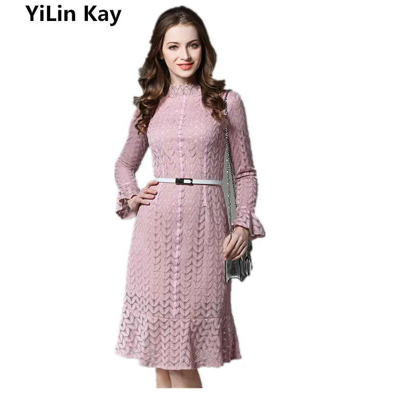 Женское летнее платье YiLin Kay модельное дизайнерское элегантное кружевное с