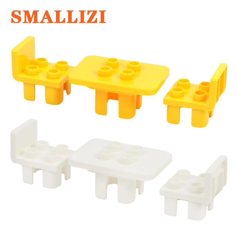 Furniture Table Chair Accessories Building Blocks Self-locking Bricks Educational Kids Toy For Children Compatible With Duplo Furniture Table Chair Accessories Building Blocks Self-locking Bricks Educational Kids Toy For Children Compatible With Duplo