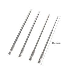 S2 сплав Сталь с плоской головкой наконечник с прорезью магнитные прорези отвертки 4 шт./компл. 150 мм 2,0-6,0 мм Одежда высшего качества серебристого цвета