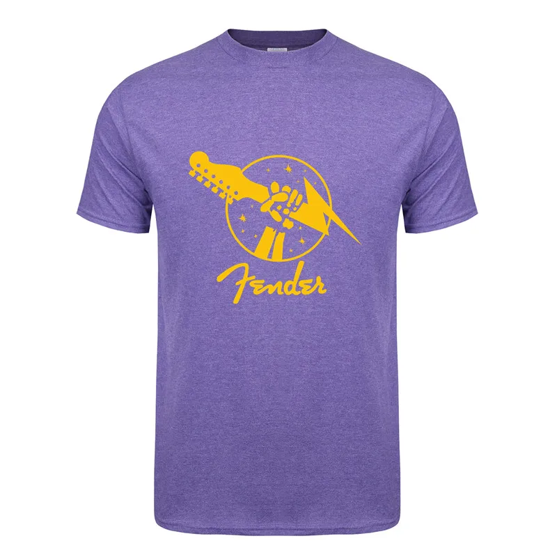 Новая летняя мужская футболка с коротким рукавом и круглым вырезом, Мужская футболка с гитарой, Мужская футболка DS-006 - Цвет: Antique Purple