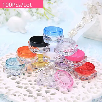 

100pcs Empty Cream Jar Cosmetic Container Sample Jar Cosmetic Package Mini Plastic Bottle Small Jar Nail Powder Packaging Box
