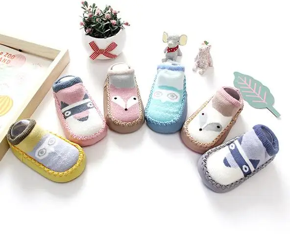 

1 Pair Newborn Warm Socks Baby Boy Girl Cartoon Fox Floor Shoes Sock Toddler Infant Newborn Indoor Cotton Anti Slip Boots Sock