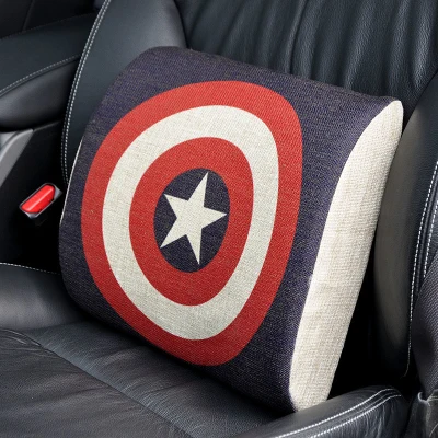 Marvel мультфильм Мстители пены памяти автомобиля поясничного сиденья спинки поддержка подушки для поясницы подушка для отдыха офисные кресла авто аксессуары - Название цвета: SHYK01 Captain