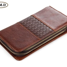 Горячая Высокое качество мужской кожаный бумажник двойная молния модный клатч сумка из натуральной кожи мужской кошелек-сумочка 8070C