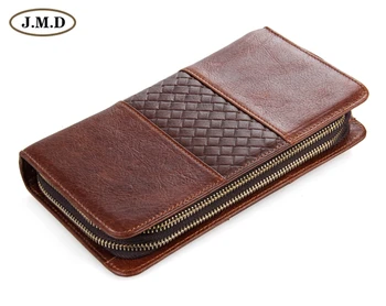

Hot Top quality Mens Leather Wallet Double Zipper Fashion Clutch Bag Genuine Leather Men Wallet Purse Wholesale 8070C