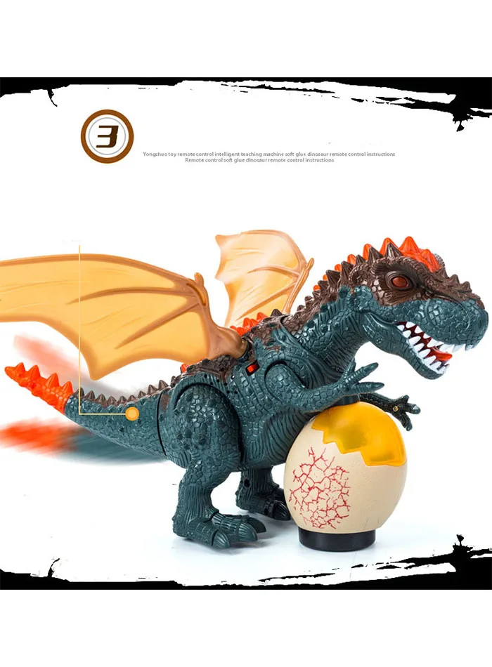 Brinquedos de Controle Brinquedos para Crianças Infravermelho Dinossauro Remoto Tyrannosaurus Balançando Cabeça Flash Olhos Ovos Andando Spray Dino rc 7 Brinquedos e hobbies