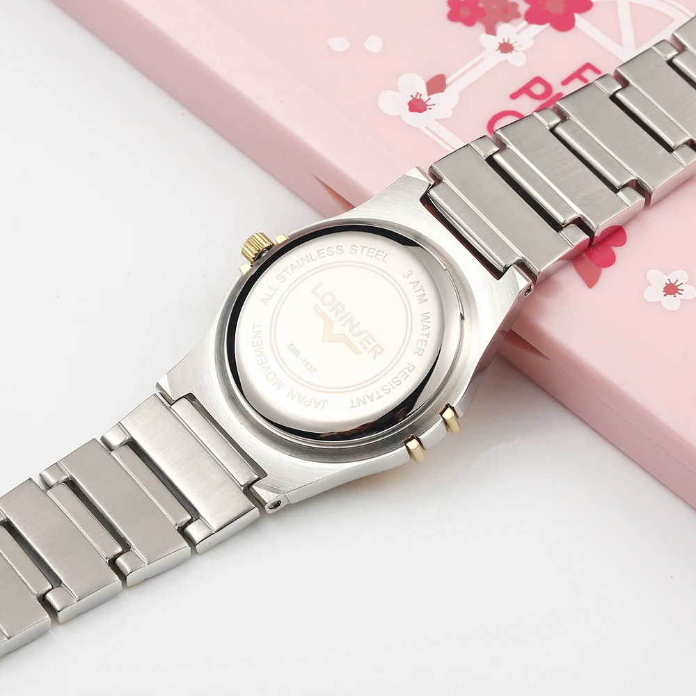 Женские часы Reloj Mujer из нержавеющей стали японские кварцевые женские наручные