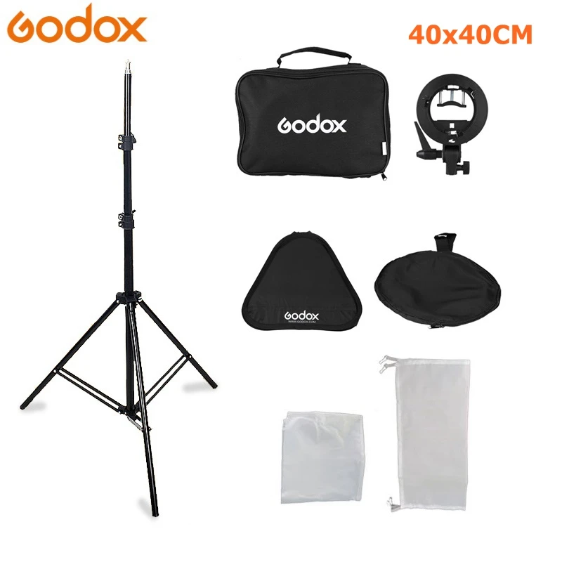 Godox 40x40 см вспышка Speedlite софтбокс + s образный кронштейн Bowens крепление комплект с 2 м