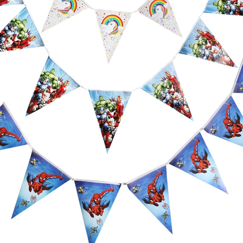 

NEW Various styles of Party Bunting 1 Banner Favors Kids Boy girl Happy Birthday Party Garland Home Wall Sticker Flag Decoration
