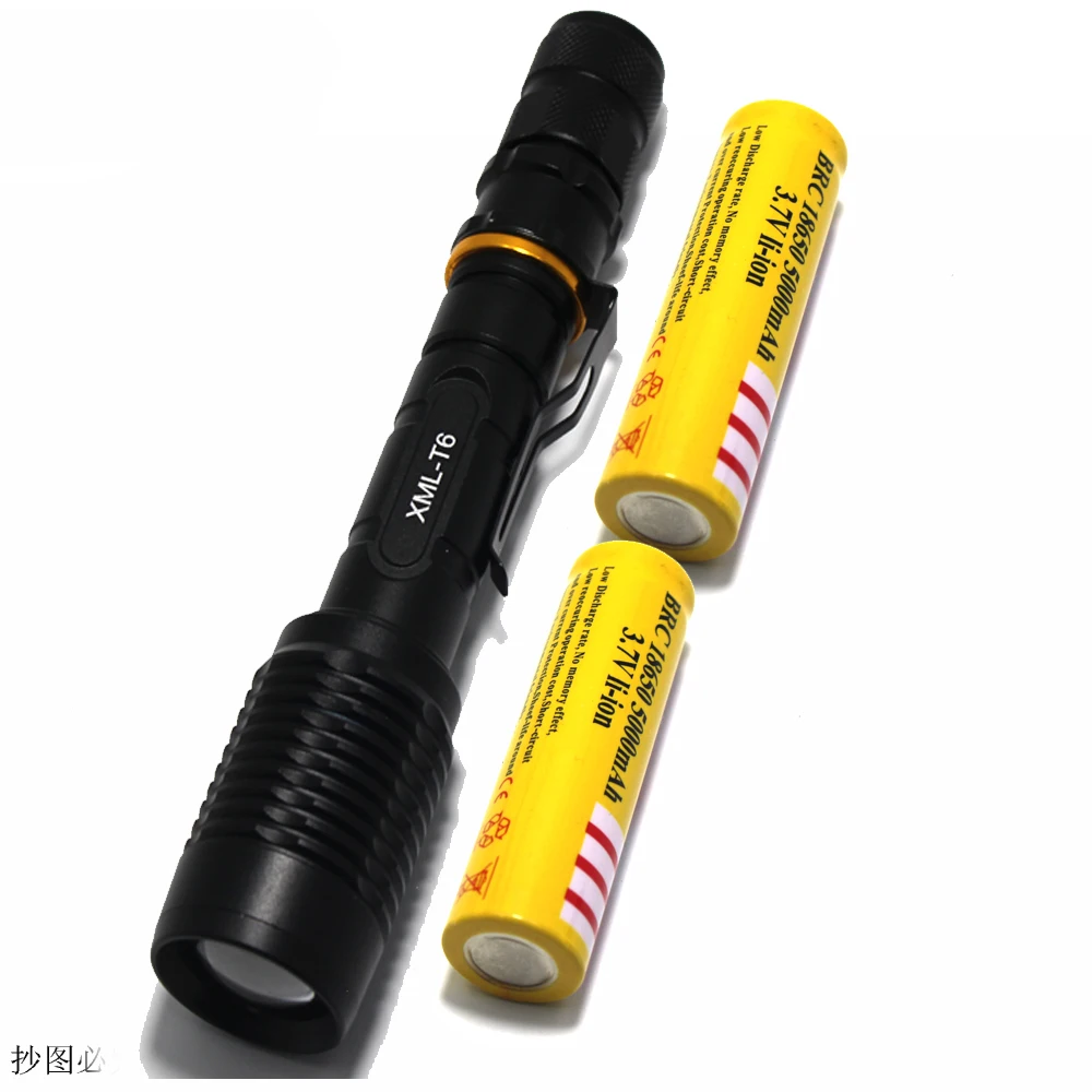5000 Lumen Flashlight CREE XM L T6 LED Flashlight Torch Zoom Lamp