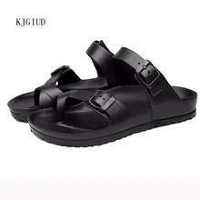 Г. Летние мужские новые мягкие тапочки на плоской подошве, Студенческая модная пляжная обувь пара сандалий и тапочек мужская обувь