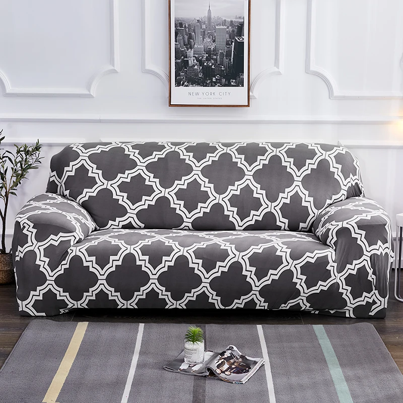 Stylish classic geometric pattern stretch sofa cover Print flower sofa covers slipcovers seat