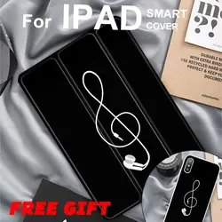 Простой музыкальный черный Чехол smart cover для ipad air pro 9,7 11 10,5 2017 2018 2019 чехол для планшета Мягкий силиконовый чехол для ipad mini2345