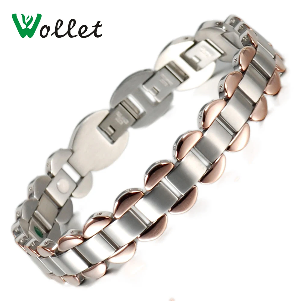 Wollet Jewelry Bio Rose Gold Color Stainless Steel Bracelet