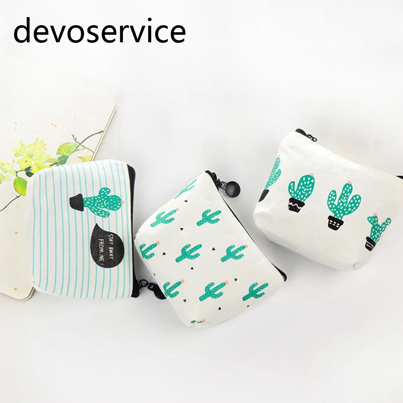 

1Pcs Rose Diary Creative Cute Cactus Canvas Bags Zero Wallet Child Girl Boy Purse, Lady Women Coin Wallets Pouch Case