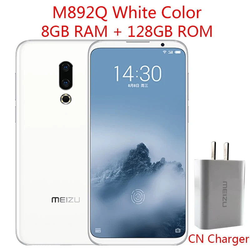 Meizu 16th Plus, 16 Plus, 4G, LTE, Snapdragon 845, четыре ядра, Adreno 630, 6 ГБ, 128 ГБ, 6,5 дюйма, FHD, 2160x1080 P, полный экран, сотовый телефон - Цвет: M892Q White 8G 128G