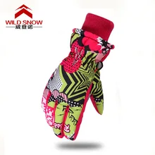 Детские зимние теплые лыжные перчатки для мальчиков и девочек, спортивные водонепроницаемые ветрозащитные лыжные перчатки, новинка