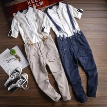 Новые комбинезоны мужские японские модные мужские Штаны для ног съемная часть одежды для работы супер красивые мужские комбинезоны