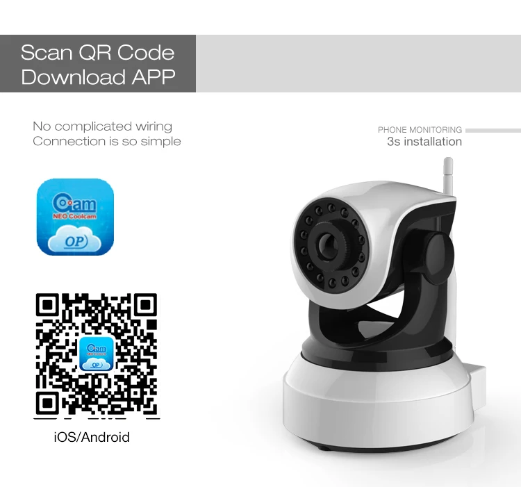 НЕО Coolcam nip-51ozx 720 P HD IP Камера сети Wi-Fi ИК Ночное видение CCTV видеонаблюдения cam, поддержка iPhone, Android