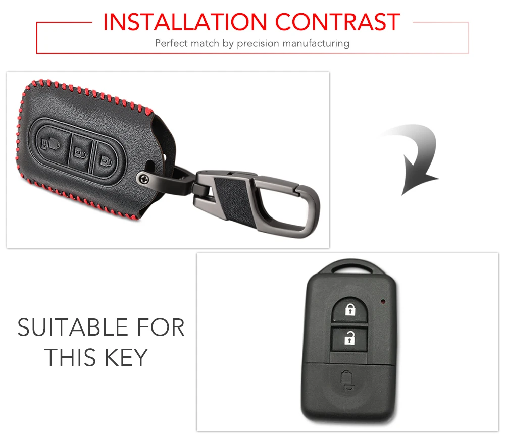 3 Buttons Car Key Leather Case for Nissan TEANA Qashqai Juke Key Bag Cover Protector Fob Car-styling key case cover key case