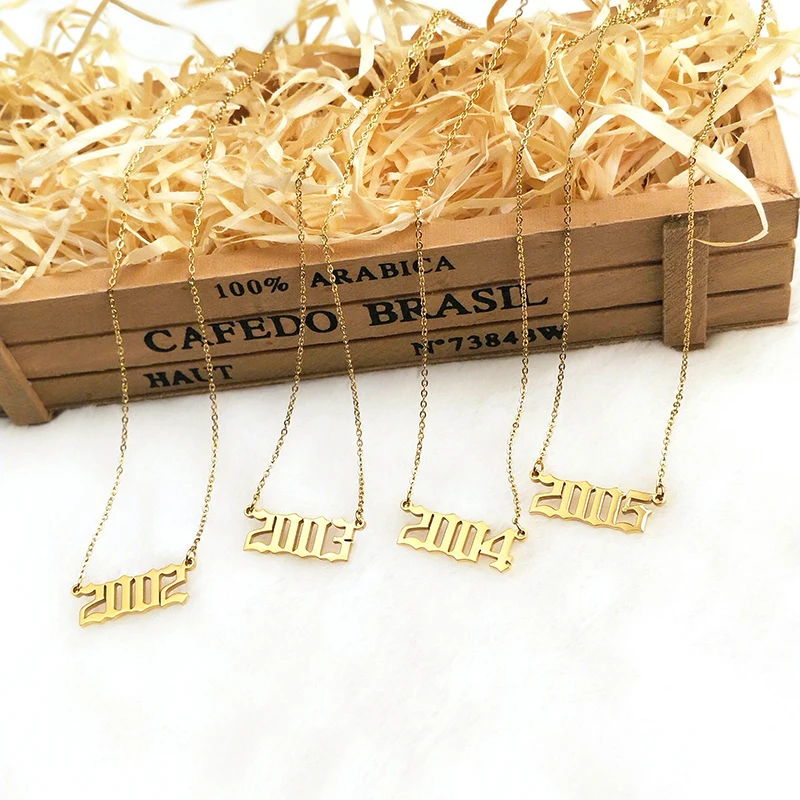 DODOAI ожерелье-чокер с золотыми цифрами, персонализированное ожерелье с цифрами в старом английском году, подарок на день рождения от 1992/1993/1994