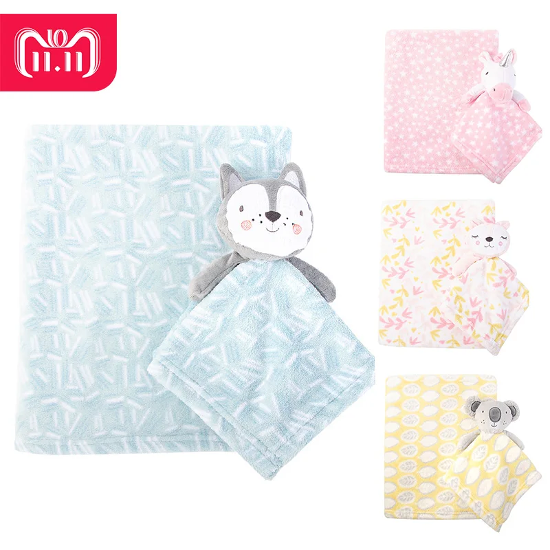 

Kidsrun Baby Stroller Blanket Cartoon Pattern Coral Fleece Portable Ultralight Sleeping Blanket Spring Autumn Infant Blankets