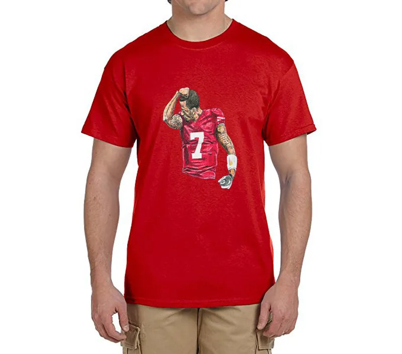 Cool printing Colin Kaepernick Kissing on the arm 100 cotton t font b shirts b font