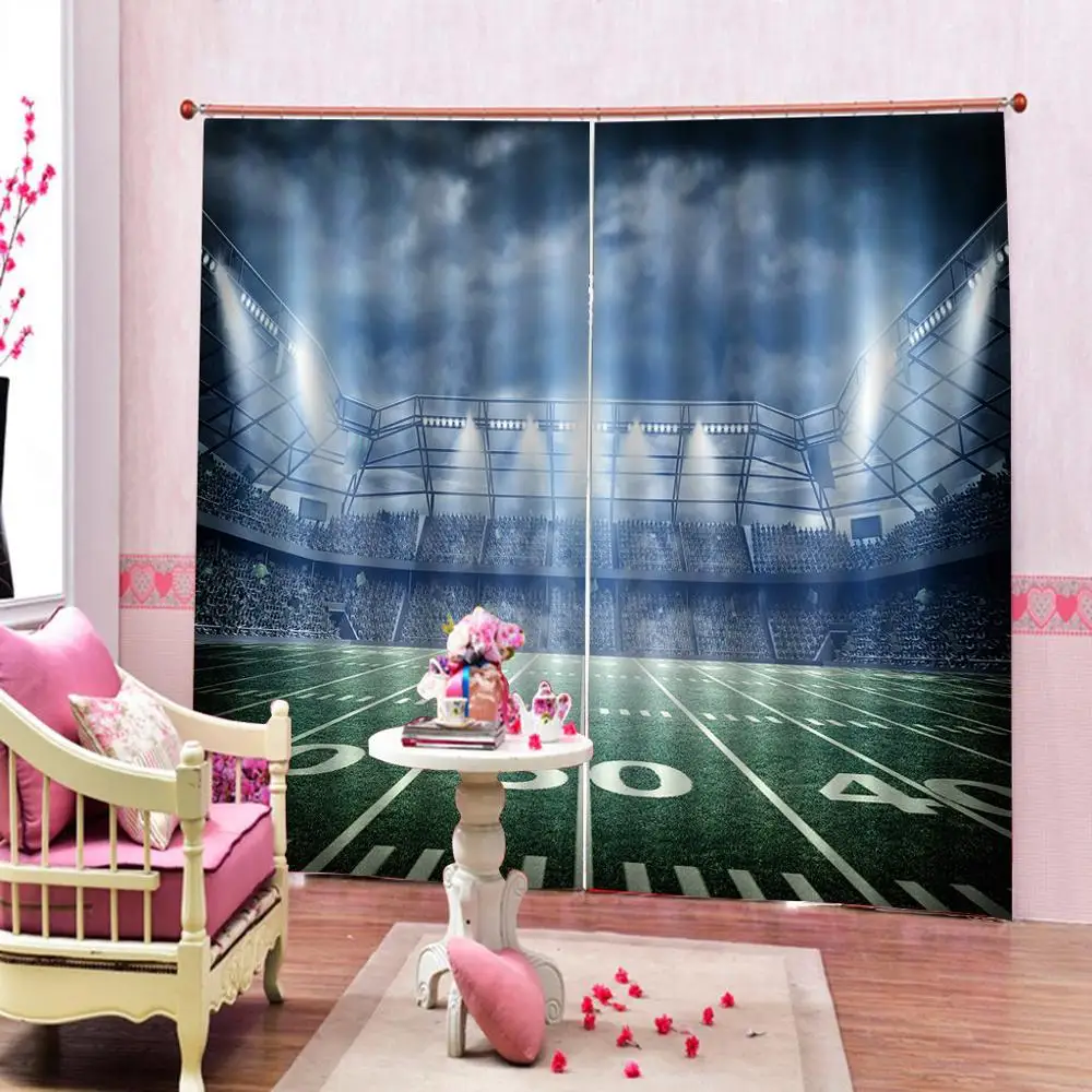 

Customized size Luxury Blackout 3D Window Curtains For Living Room sports curtains
