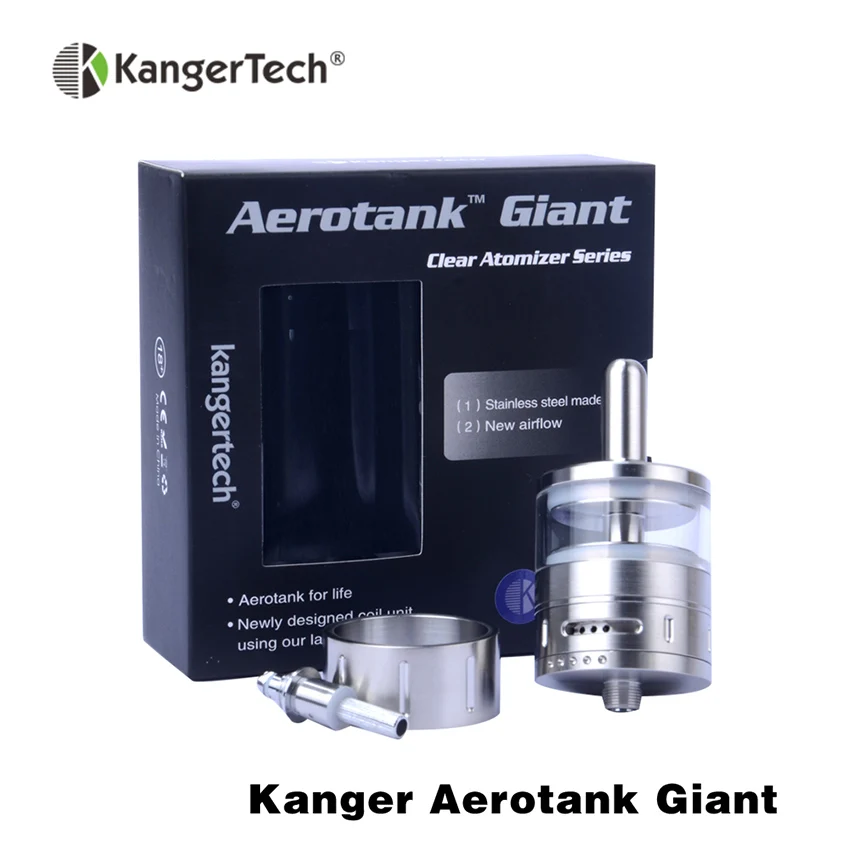 

100% Original Kangertech Aerotank Giant Atomizer E Cigarette Atomizer 4.5ml Capacity Dual Coil Airflow Control cheap Atomiseur