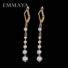 EMMAYA золото-цвет белый кубический цирконий женские дешевые ювелирные изделия с кристаллами CZ серьги