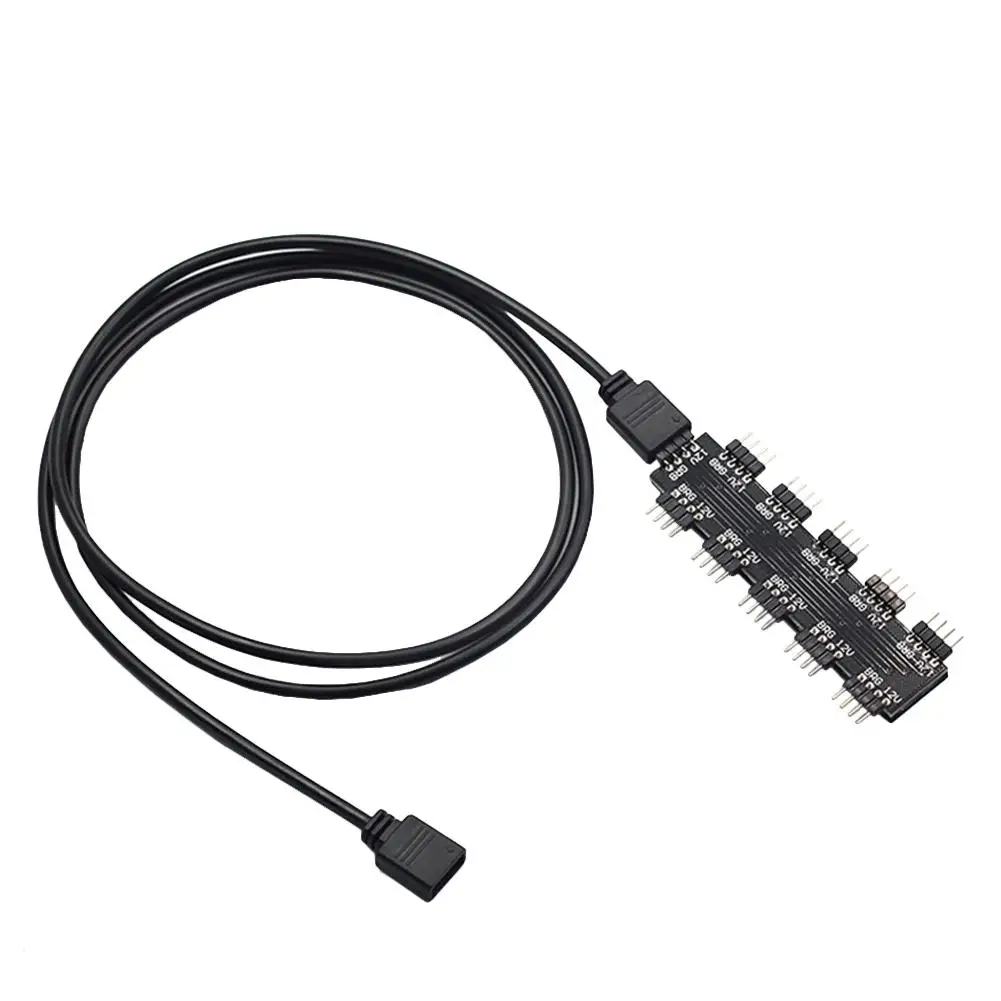 

Hot 1 to 10 Way 12V 4Pin PC Computer CPU RGB Cooling Fan Controller Hub with Cable