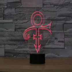3D принц модель ночник светодиодный Украшения в спальню Гитары красочная настольная лампа chaning Lampara для сна Освещение Новинка подарки на