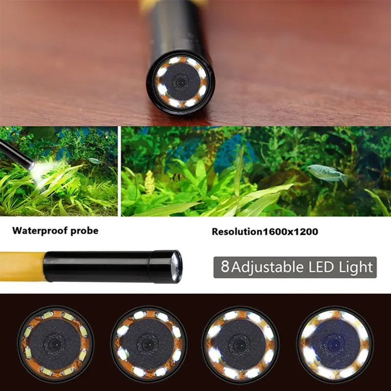 VicTsing 1m WiFi Endoscope Camera Wifi Soft Cable IP68 Waterproof 8 LED Inspection Camera 16001200 HD Camera for iPhone Android (17)