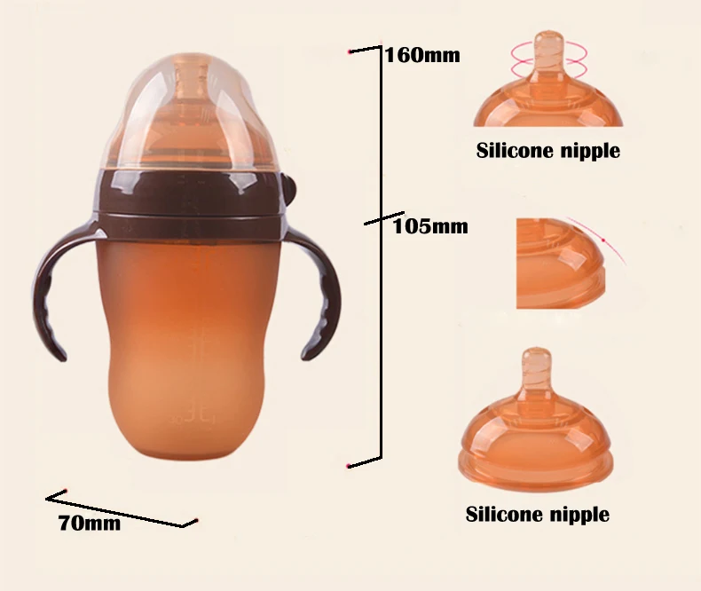 Gio силиконовая детская бутылка PP бутылка для комления молоком Ширина рта Регулировка стакана воды ручной держатель небьющиеся бутылки молока уход за ребенком