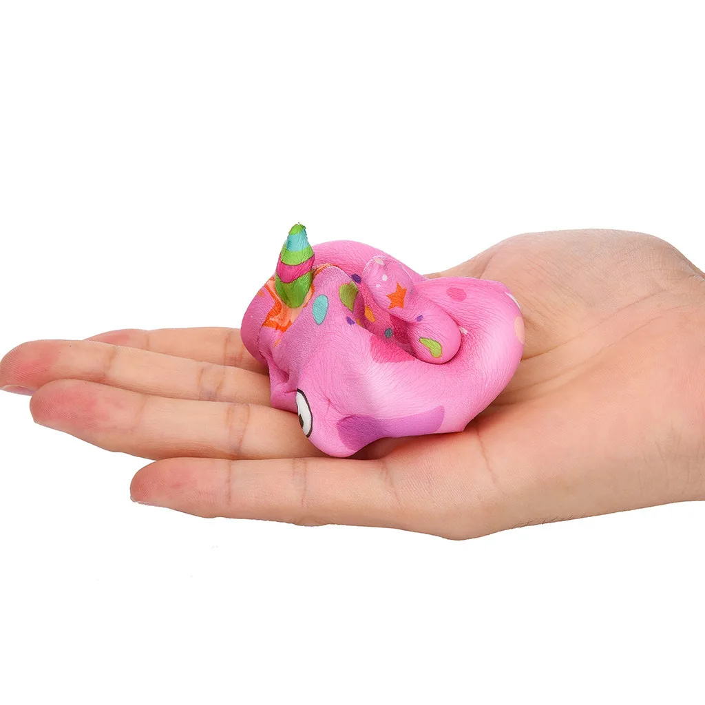 Сжимаемая мягкая игрушка-давилка Kawaii очаровательная игрушка Нарвал медленно поднимающийся крем ароматизированные игрушки для снятия стресса подарки забавный подарок Z0328
