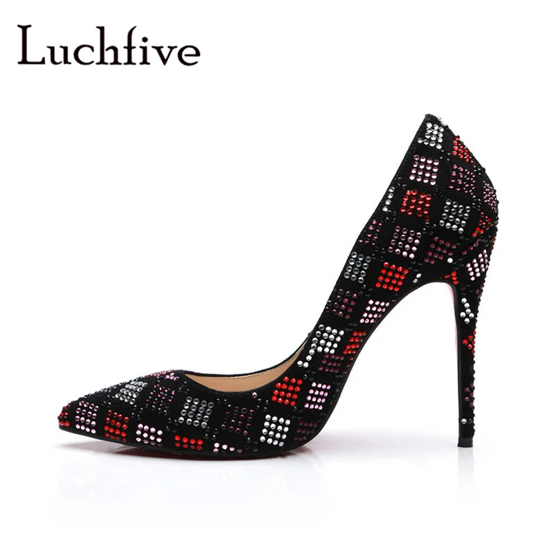 

New kid suede women pumps genuine leather sexy thin high heels party shoes pointy toe shallow slip on outwear black shoes women