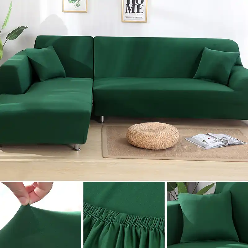 dengan harga murah 2 pcs mencakup untuk berbentuk l sofa ruang tamu sofa sudut mencakup sectional chaise sofa sarung stretch elastis