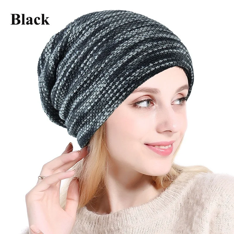 Women Men Winter Windproof Warm Ski Snowboard Snowboarding Hat Sports Hiking Skiing Bibs Knit Wool Hats Baggy Slouchy Beanie Cap