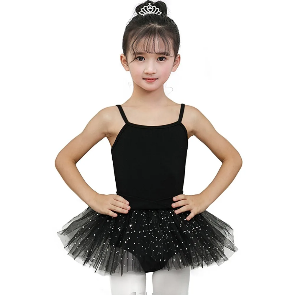 Girls' Ballet Gymnastic Dress Costume Leotard Tutu Dress Sequined Star