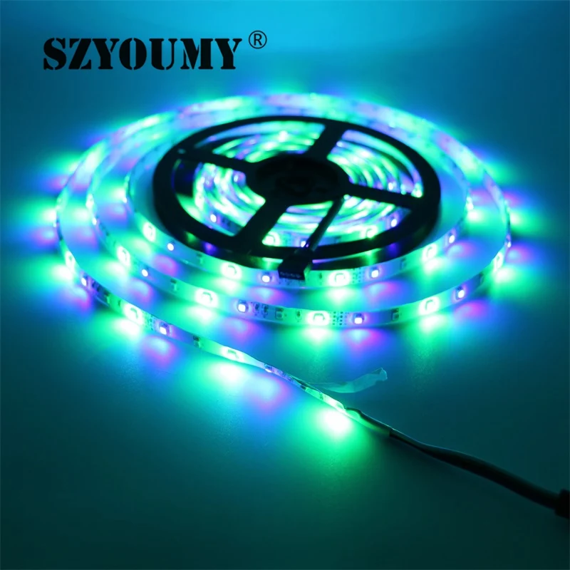 SZYOUMY Водонепроницаемый IP65 RGB Светодиодные ленты 2835 SMD DC12V светодиодный свет 5 м 300 светодиодный s с 24Key ИК-пульт дистанционного 2A питание