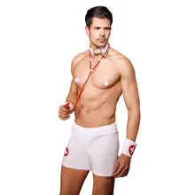 Attractive Men Nurse Cosplay Costumes Hot Erotic Sexy Slim Fit Doctor Halloween 9827
