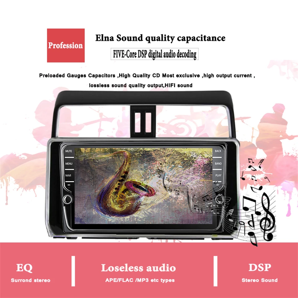 Clearance 9" Android 9.1 Car Stereo For Toyota PRADO 150 2018 2019 Auto Radio Audio Video Headunit Cassette GPS Glonass Navigation No DVD 7