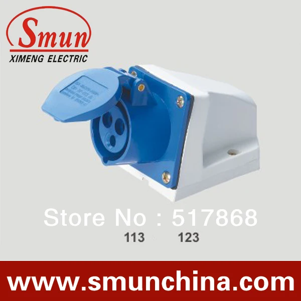 

industrial socket 32A 220-250v 2P+E 2pin with CE ROHS 1 year warranty IP44 degree PA66 material