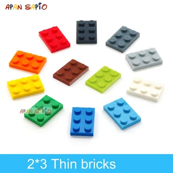 

80pcs DIY Building Blocks Thin Figures Bricks 2x3 Dots 12Color Educational Creative Size Compatible With lego Toys for Children