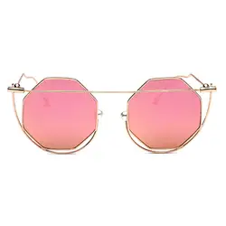 2018 новый металлический жемчуг носовые упоры солнцезащитные очки мода шестиугольник металлический каркас Прохладный Солнцезащитные очки