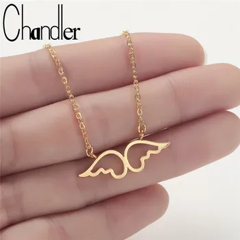 

Chandler Stainless Steel Guardian Angel Wings Pendant Necklace Women Jewelry First Communion Gift For Kids Fashion metal Bijoux