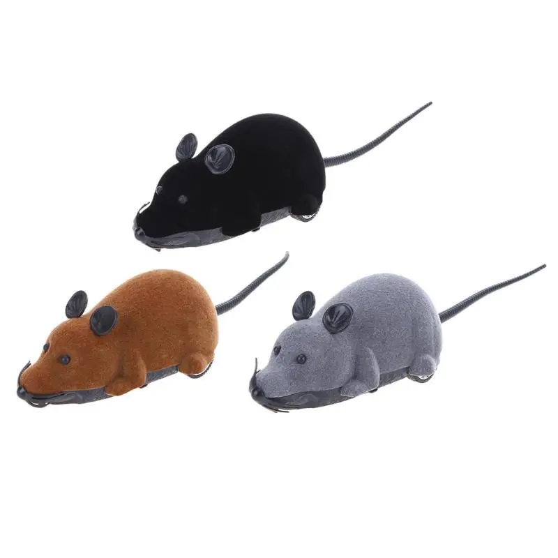 

Novelty Wireless Electric RC Flocking Plastic Rat Mice Toy Remote Control Mouse for Pet Cat Kitten Playing Toys