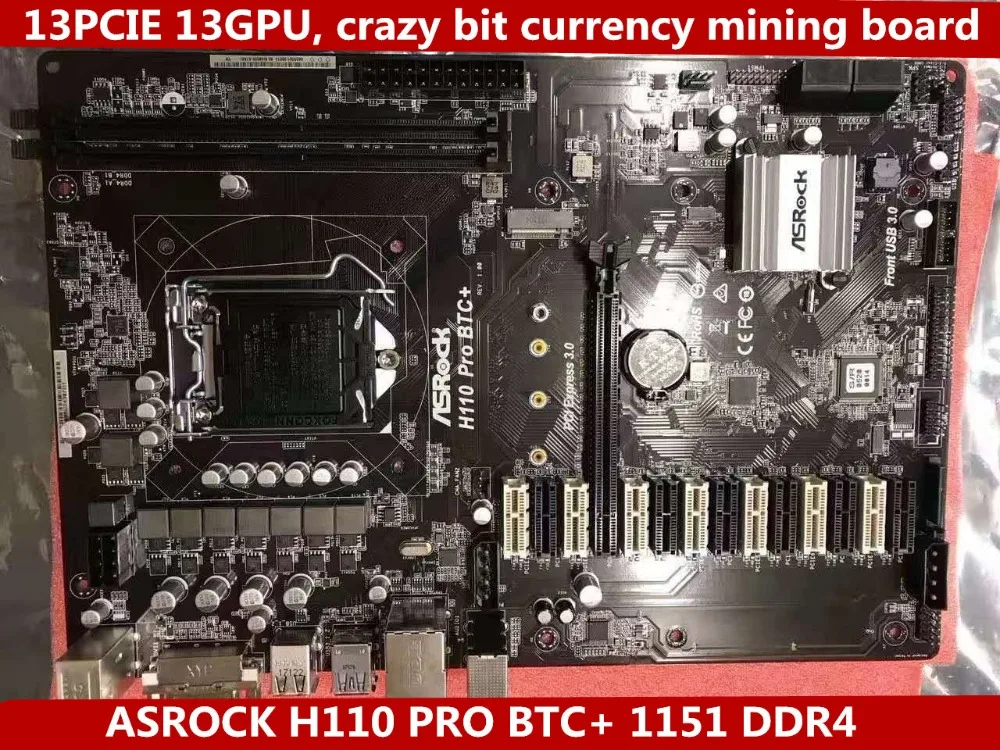 13GPU mining новая оригинальная материнская плата h110для ASRock H110 PRO BTC+ 1151 DDR4(вместо TB250-BTC PRO H81 BTC PRO TB85 H81S2